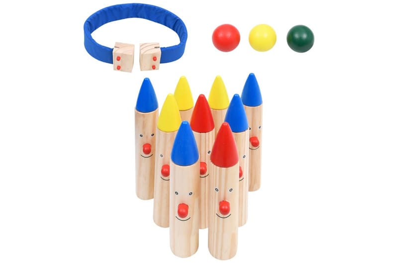 Bowlingspill flerfarget heltre furu - Øvrige lekeapparater - Lekeplass & lekeplassutstyr