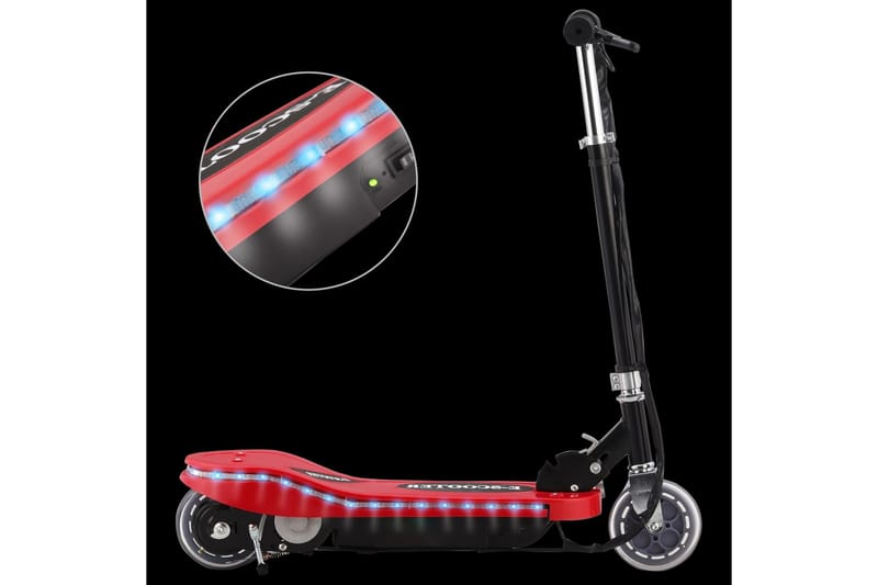 Elektrisk sparkesykkel med LED 120 W rød - Rød - Lekeplass & lekeplassutstyr - Sparkesykkel - Lekekjøretøy & hobbykjøretøy