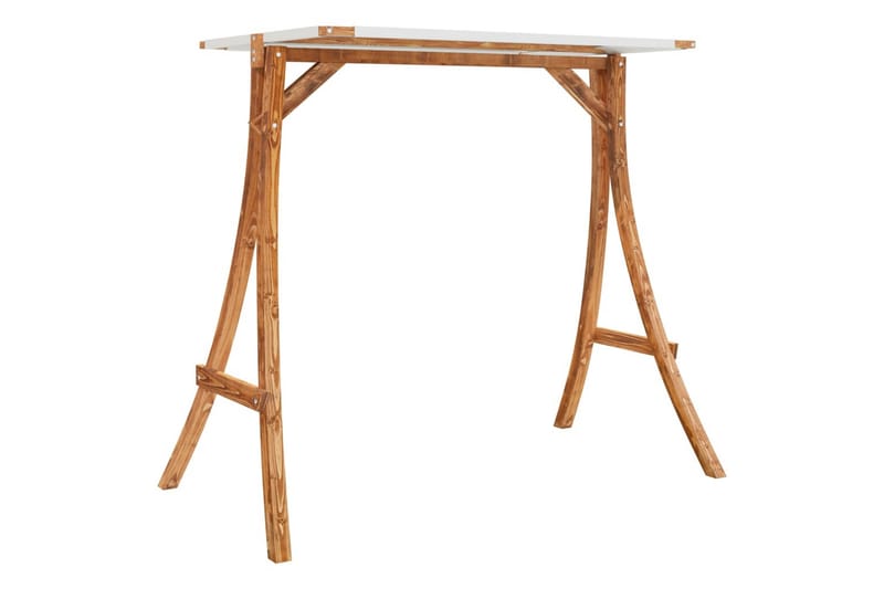 Huskestativ med kremhvitt tak heltre gran med teakfinish - Brun - Sport & fritid - Lek & sport - Lekeplass & lekeplassutstyr