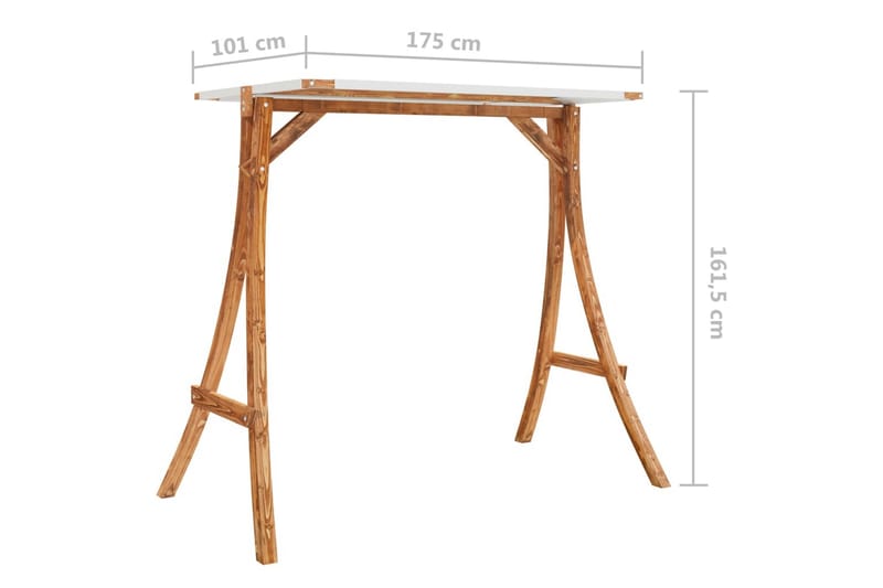 Huskestativ med kremhvitt tak heltre gran med teakfinish - Brun - Sport & fritid - Lek & sport - Lekeplass & lekeplassutstyr