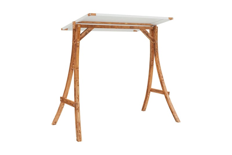 Huskestativ med kremhvitt tak heltre gran med teakfinish - Brun - Sport & fritid - Lek & sport - Lekeplass & lekeplassutstyr