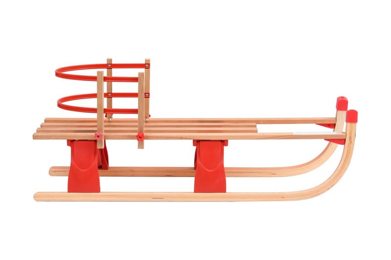 Kjelke med ryggstøtte sammenleggbar 110 cm tre - Rød - Lekeplass & lekeplassutstyr