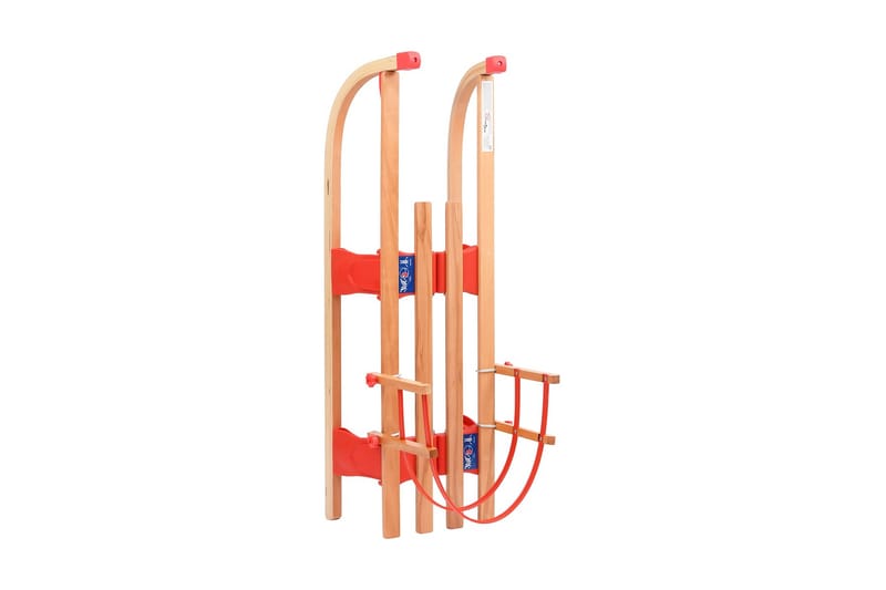 Kjelke med ryggstøtte sammenleggbar 110 cm tre - Rød - Lekeplass & lekeplassutstyr