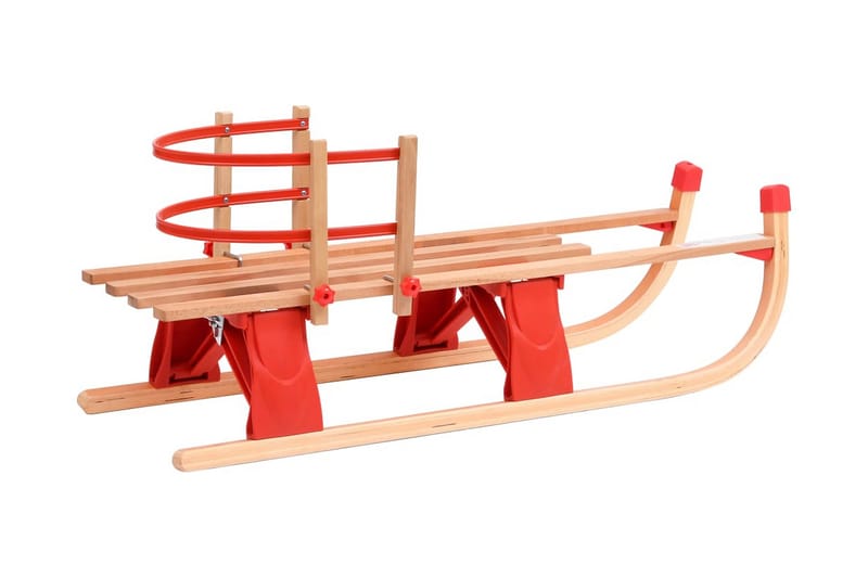 Kjelke med ryggstøtte sammenleggbar 110 cm tre - Rød - Sport & fritid - Lek & sport - Lekeplass & lekeplassutstyr
