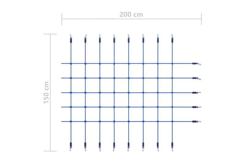 Klatrenett 200x150 cm blå - Blå - Sport & fritid - Lek & sport - Lekeplass & lekeplassutstyr
