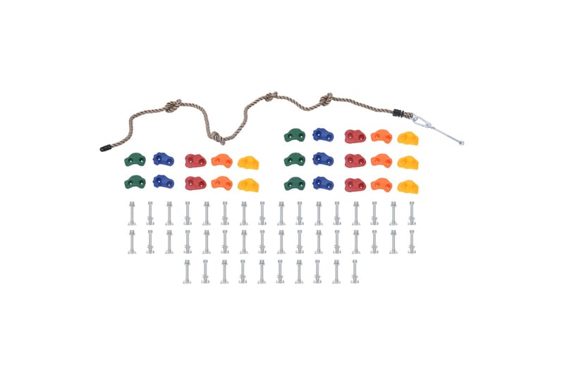 Klatresteiner med tau 25 stk flerfarget - Lekeplass & lekeplassutstyr - Klatrestativ & klatrenett