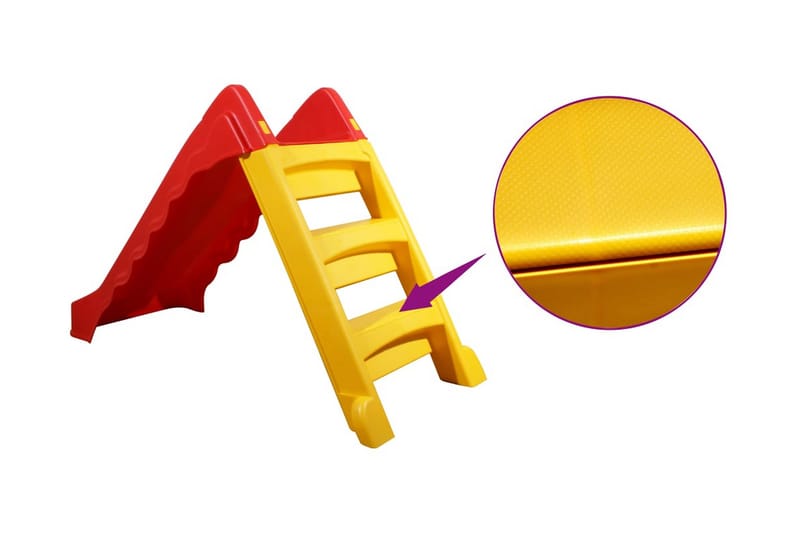 Sammenleggbar sklie for barn innendørs utendørs rød og gul - Flerfarget - Sklie - Lekeplass & lekeplassutstyr