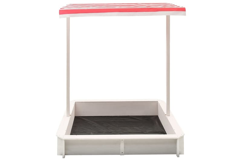 Sandkasse med justerbart tak gran hvit og rød UV50 - Hvit - Lekeplass & lekeplassutstyr - Sandkasse