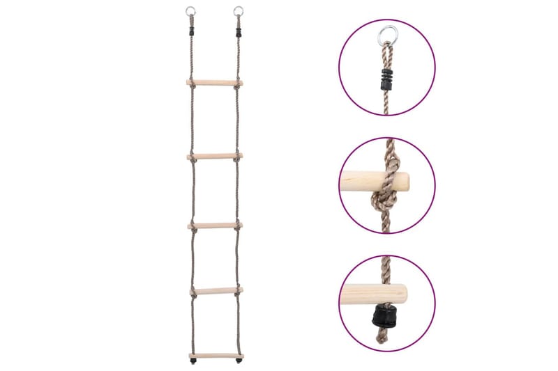 Stige 5 trinn 210 cm heltre furu - Brun - Sport & fritid - Lek & sport - Lekeplass & lekeplassutstyr