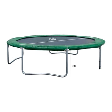 Trampoline HOME4YOU med grønt underlag 426 cm - grønn polstring, svart matte - Sport & fritid - Lek & sport - Lekeredskap & utelek