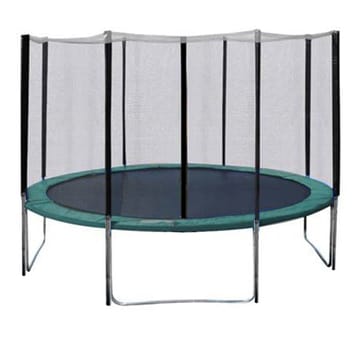 Trampoline HOME4YOU med grønt underlag 426 cm - grønn polstring, svart matte - Sport & fritid - Lek & sport - Lekeredskap & utelek