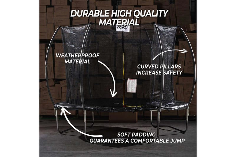 React Aero Trampoline med Beskyttelsesnett 3,96 m - Svart - Sport & fritid - Lek & sport - Lekeredskap & utelek