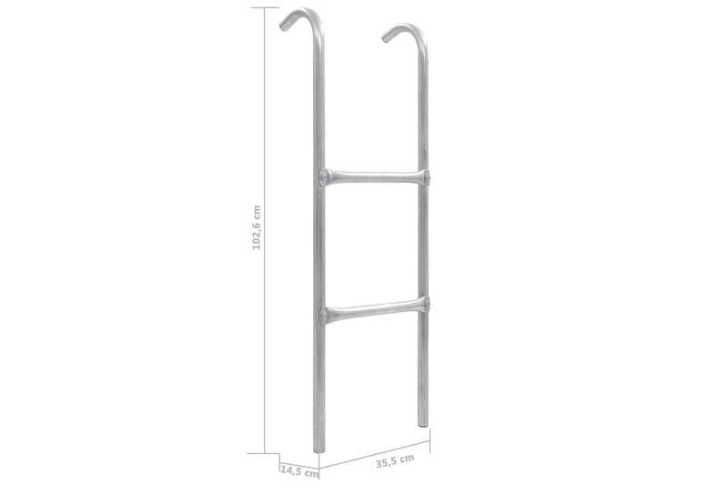 Stige til trampoline 2 trinn stål sølv 102,6 cm - Trampoliner