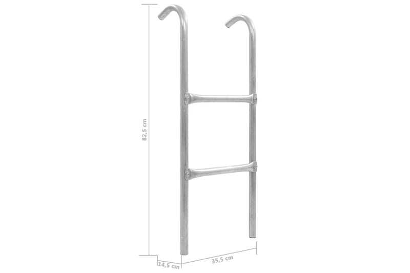 Stige til trampoline 2 trinn stål sølv 82,5 cm - Trampoliner
