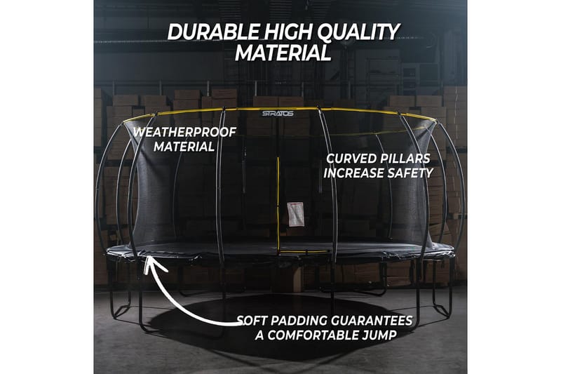 Stratos Rund Trampoline 4,27m - Svart - Sport & fritid - Lek & sport - Lekeredskap & utelek