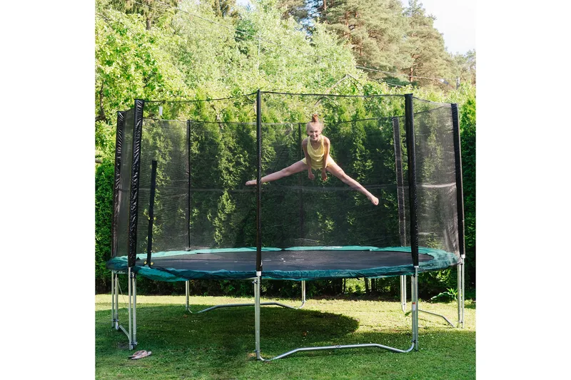 Trampoline med Beskyttelsesnett D426cm grønn - Sport & fritid - Lek & sport - Lekeredskap & utelek