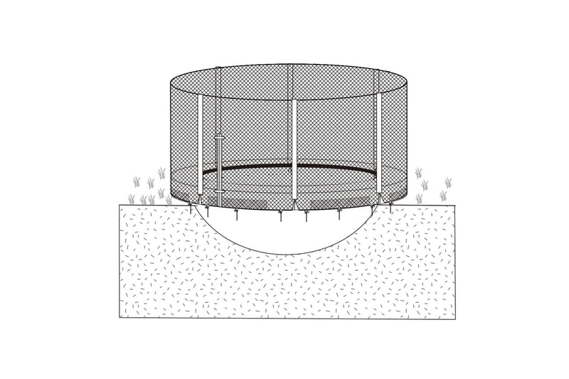 Trampoline Nedgravd med Nett 426 cm - Sport & fritid - Lek & sport - Lekeredskap & utelek