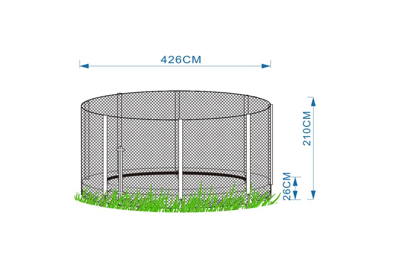 Trampoline Nedgravd med Nett 426 cm - Sport & fritid - Lek & sport - Lekeredskap & utelek