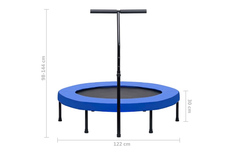 Trim-trampoline med håndtak og sikkerhetspute 122 cm - Trampoliner