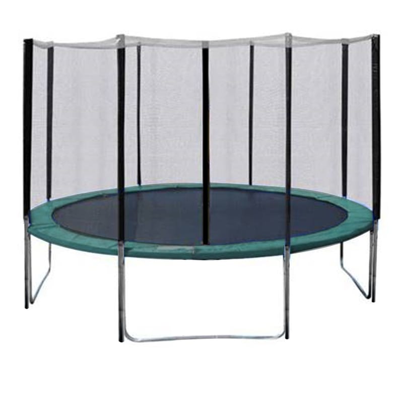 Trampoline HOME4YOU med grønt underlag 426 cm - grønn polstring, svart matte - Sport & fritid - Lek & sport - Sportsredskap & sportsutstyr