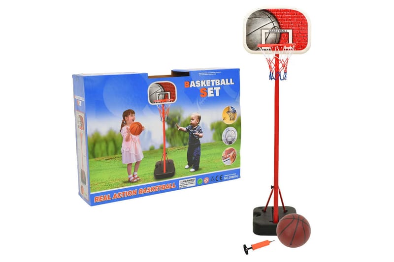 Bærbart basketballkurvsett justerbart 138,5-166 cm - Flerfarget - Utendørs spill