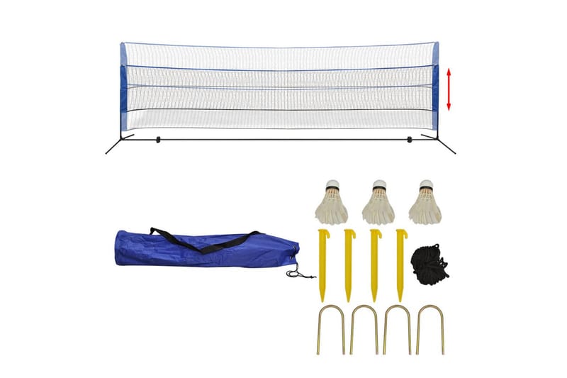 Badmintonnett med fjrballer 500x155 cm - Utendørs spill