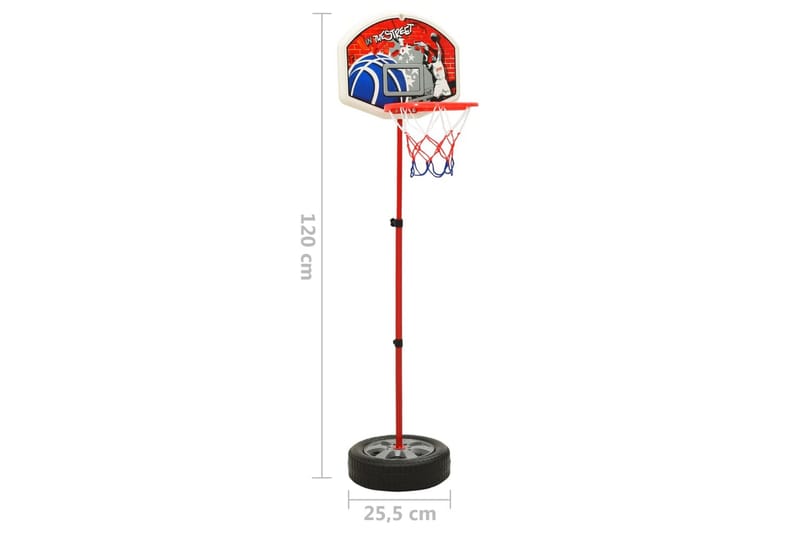 Basketballsett for barn justerbart 120 cm - Flerfarget - Sport & fritid - Lek & sport - Utendørs spill