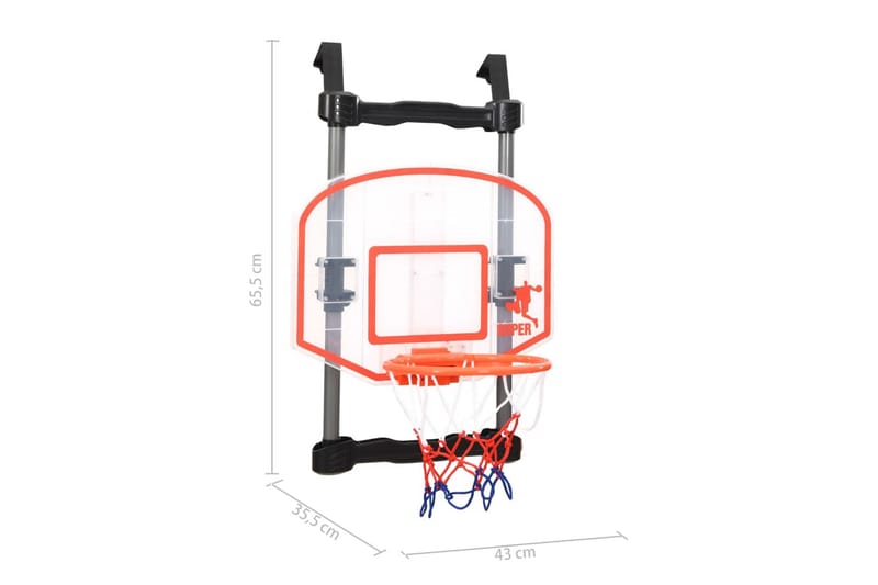 Basketballsett for dør justerbart - Flerfarget - Utendørs spill