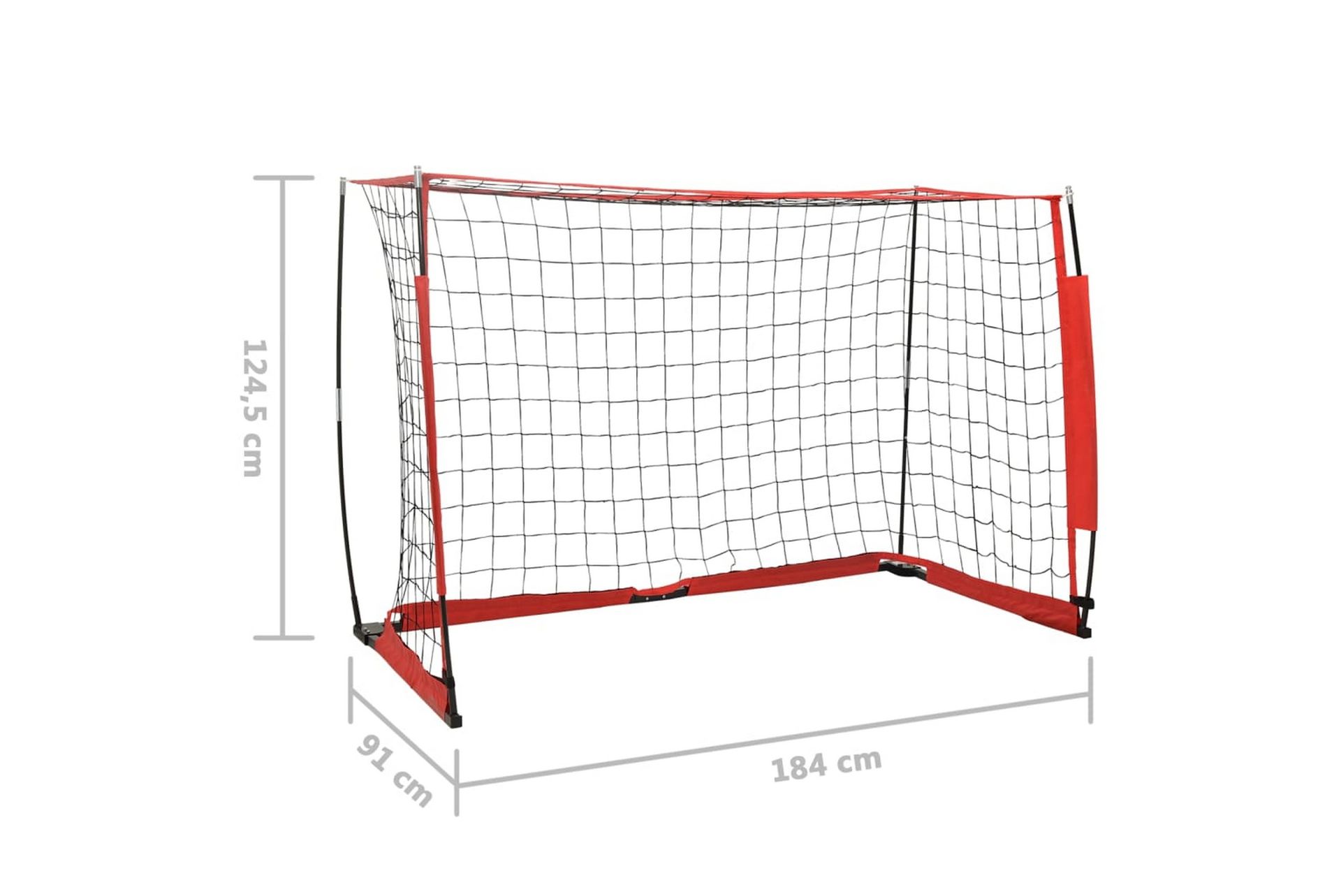Fotballmål 184x91x124,5 cm stål - Svart - Sport & fritid - Lek & sport - Utendørs spill