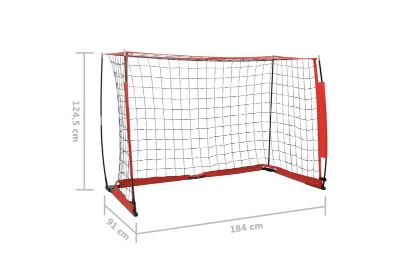 Fotballmål 184x91x124,5 cm stål - Svart - Sport & fritid - Lek & sport - Utendørs spill