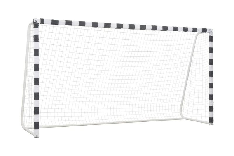 Fotballmål 300x160x90 cm metall svart og hvit - Hvit - Sport & fritid - Lek & sport - Utendørs spill