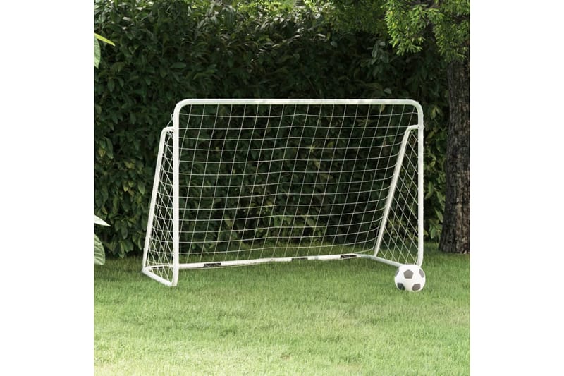 Fotballmål med nett hvit 180x90x120 cm stål - Hvit - Sport & fritid - Lek & sport - Utendørs spill
