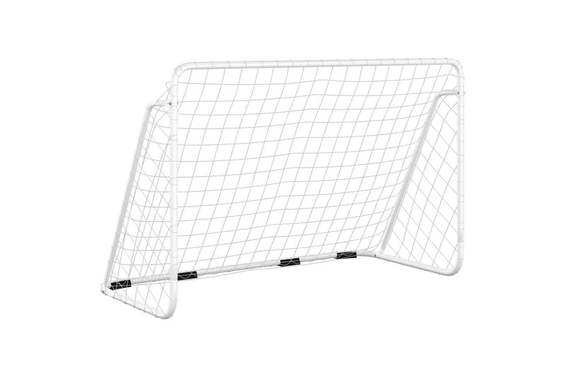 Fotballmål med nett hvit 180x90x120 cm stål - Hvit - Sport & fritid - Lek & sport - Utendørs spill