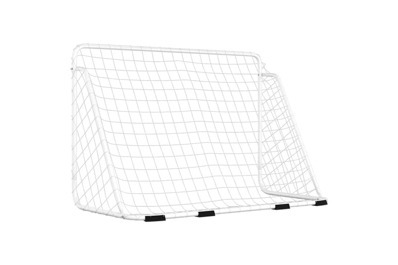 Fotballmål med nett hvit 180x90x120 cm stål - Hvit - Sport & fritid - Lek & sport - Utendørs spill