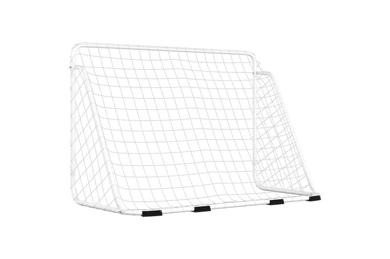 Fotballmål med nett hvit 180x90x120 cm stål - Hvit - Utendørs spill
