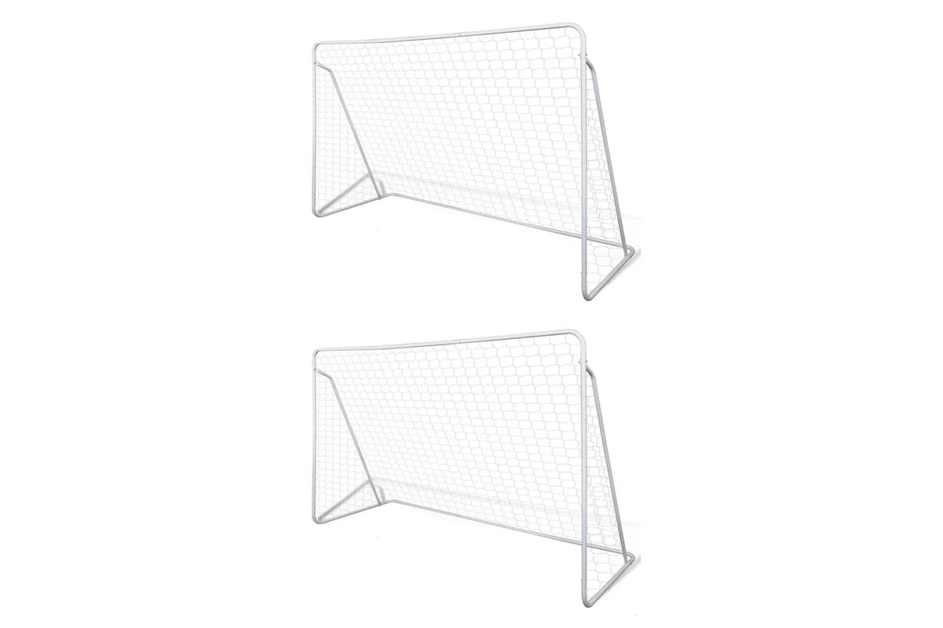 Fotballmål stål 2 stk 240x90x150 cm - Sport & fritid - Lek & sport - Utendørs spill