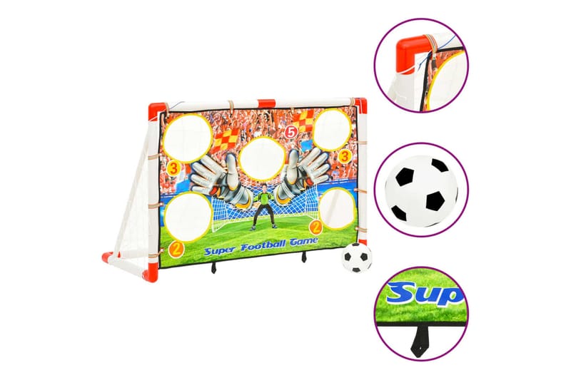 Fotballmålsett for barn med målvegg 120x51x77,5 cm - Flerfarget - Utendørs spill