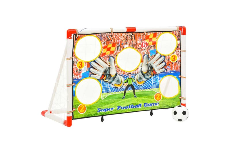 Fotballmålsett for barn med målvegg 120x51x77,5 cm - Flerfarget - Utendørs spill