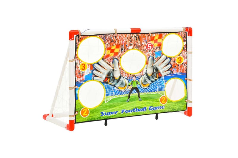 Fotballmålsett for barn med målvegg 120x51x77,5 cm - Flerfarget - Utendørs spill