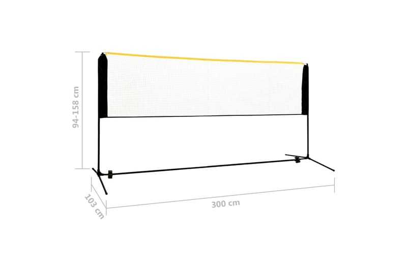 Justerbart badmintonnett 300x103x94-158 cm metall - Sport & fritid - Lek & sport - Utendørs spill