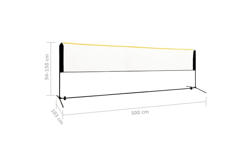 Justerbart badmintonnett 500x103x94-158 cm metall - Sport & fritid - Lek & sport - Utendørs spill
