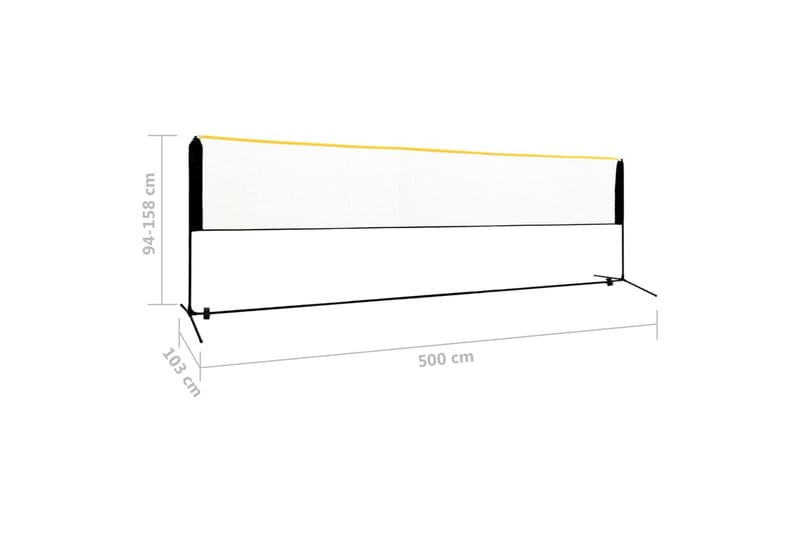 Justerbart badmintonnett 500x103x94-158 cm metall - Utendørs spill