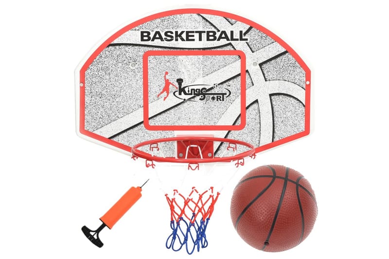 Veggmontert basketballsett 5 deler 66x44,5 cm - Flerfarget - Sport & fritid - Lek & sport - Utendørs spill