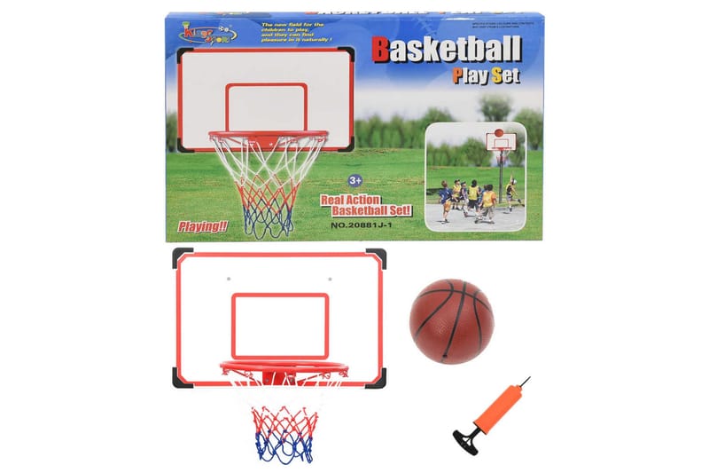 Veggmontert basketballsett 5 stk - Flerfarget - Sport & fritid - Lek & sport - Utendørs spill