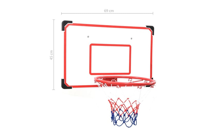 Veggmontert basketballsett 5 stk - Flerfarget - Sport & fritid - Lek & sport - Utendørs spill