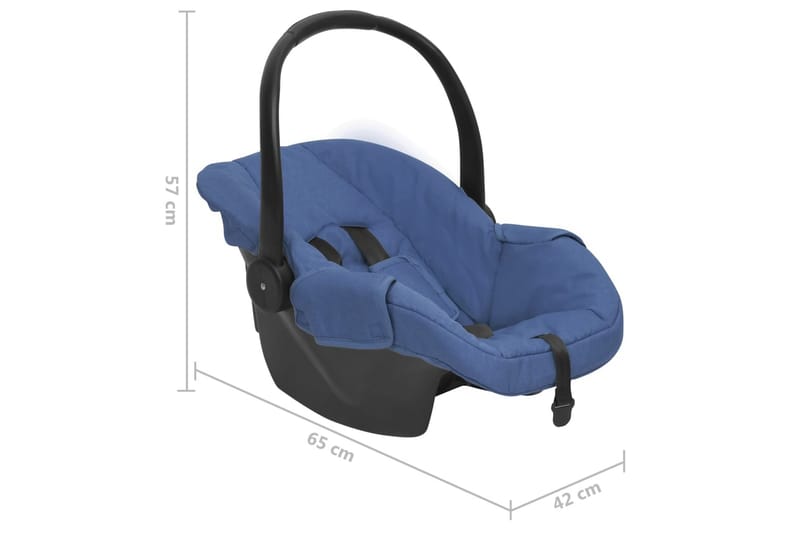 Barnebilsete marineblå 42x65x57 cm - Blå - Bilstol baby