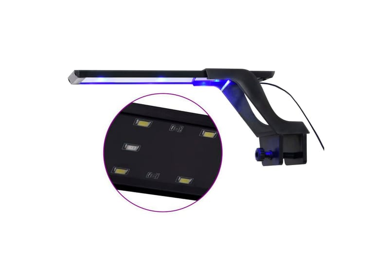 Akvarium LED-lys med klemme 25-45 cm blå & hvit - Sport & fritid - Til dyrene - Fisk & reptiler