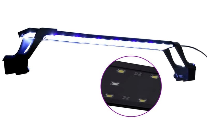 Akvarium LED-lys med klemmer 55-70 cm blå & hvit - Sport & fritid - Til dyrene - Fisk & reptiler