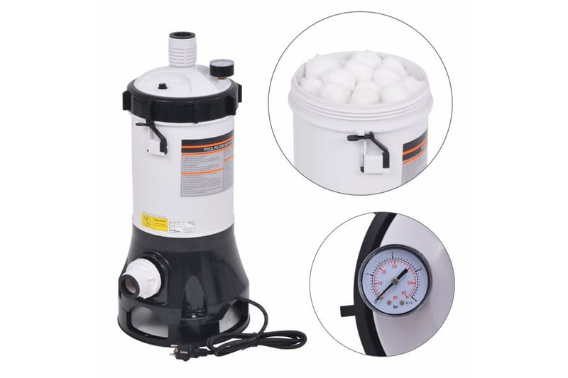 Filterpumpe for Intex Bestway basseng 185 W 4,4 m³/t - Hvit/Svart - Sport & fritid - Til dyrene - Fisk & reptiler