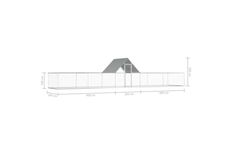 Hønsehus 10x2x2 m galvanisert stål - Sport & fritid - Til dyrene - Fugl - Hønsehus